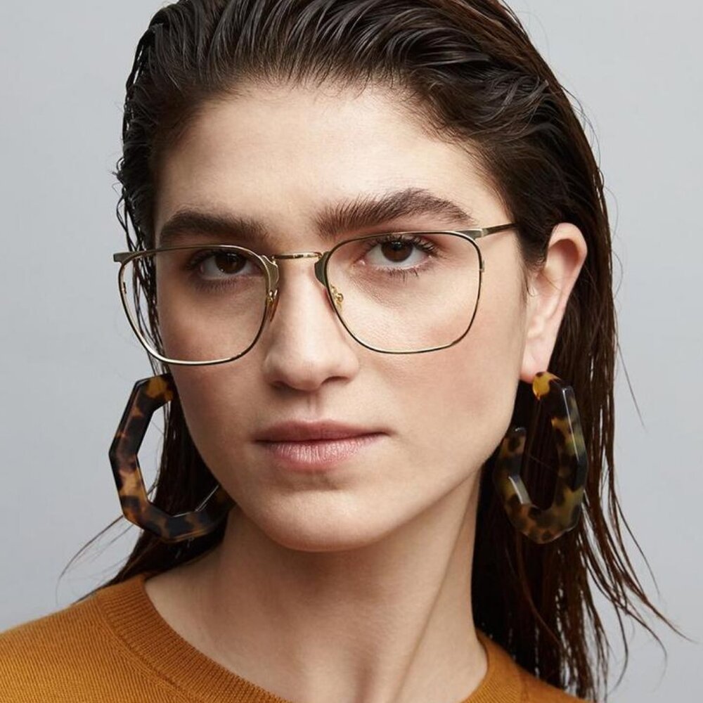 ZANZAN Libero Gold Eyeglasses Designer Discontinued made in Italy Like New